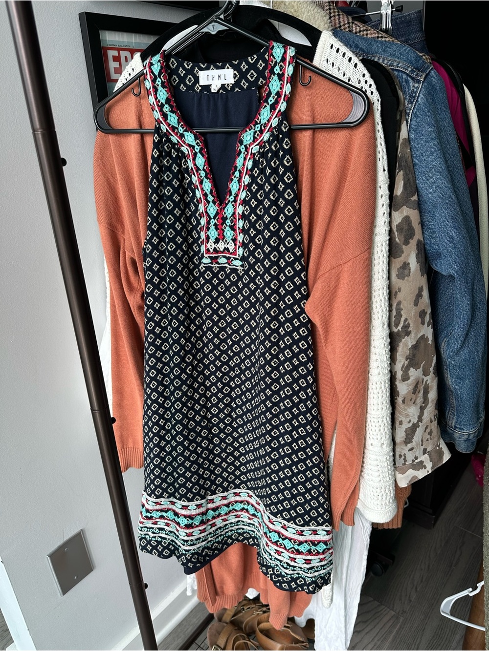 Sleeveless Black Printed dress